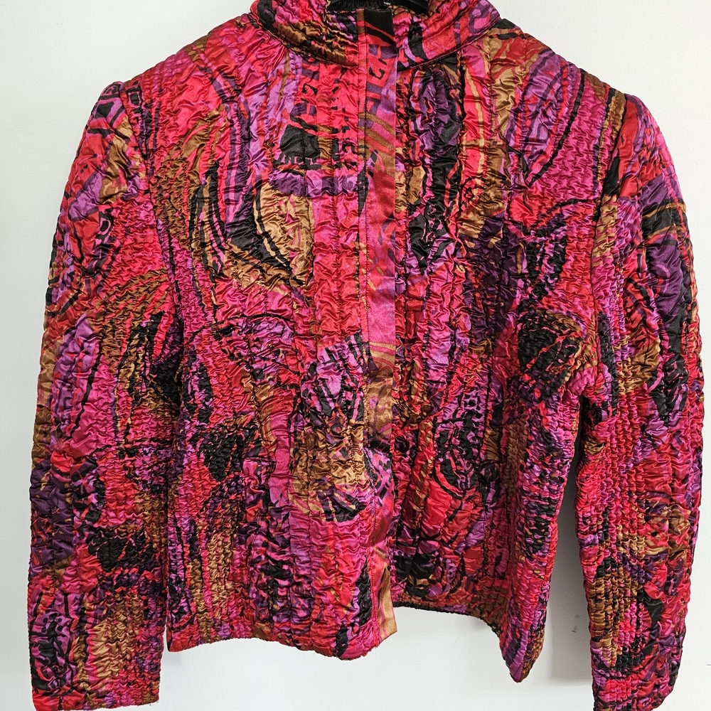 Ruby‎ Rd. Pink and Brown Bomber Jacket